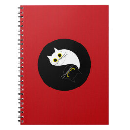 Yin Yang Zen Cat Spiral Notitieboek