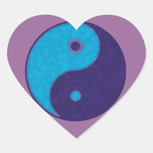 yin yang zen meditatie tao hart sticker (Voorkant)