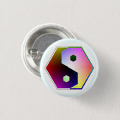 Yin Yang Zeshoek Ronde Button 3,2 Cm (Voorkant /achterkant)