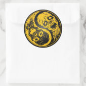 Yin Yang Zombies Geel en Zwart Ronde Sticker (Tas)