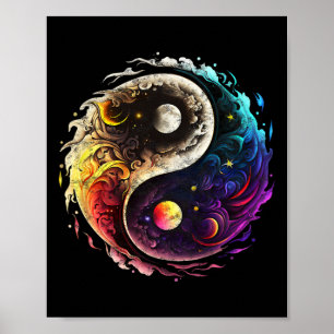 Yin Yang, Zon, Maan, Universum, Tai Chi, Qigong, Y Poster