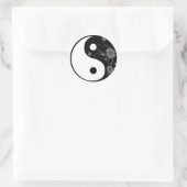 Yin Yang Zwart Bloemen Sticker (Tas)