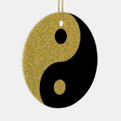 Yin Yang Zwart en goud Ornament (Rechts)