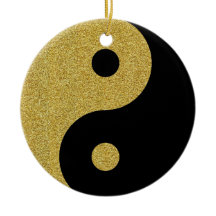 Yin Yang Zwart en goud Ornament