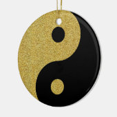 Yin Yang Zwart en goud Ornament (Links)