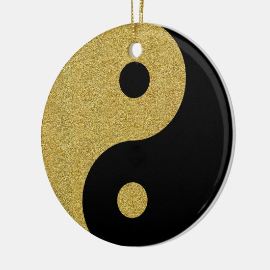 Yin Yang Zwart en goud Ornament (Links)