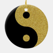 Yin Yang Zwart en goud Ornament (Achterkant)