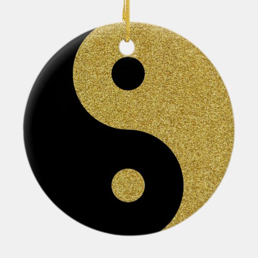 Yin Yang Zwart en goud Ornament (Achterkant)