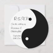 Yin Yang Zwart En Wit RSVP Huwelijk Kaart (Voorkant)