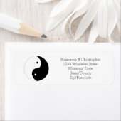 Yin Yang Zwart En Wit Trouwlabel Etiket (Insitu)