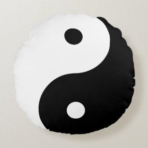 Yin Yang - zwart Rond Kussen