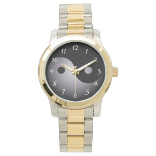 Yin yang zwart-wit horloge