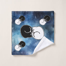 Yin Yang Zwart-wit Katten Kittens opgerold Washandje