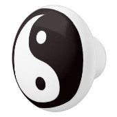 Yin-Yang Zwart/Wit Keramische Knop (Rechts)