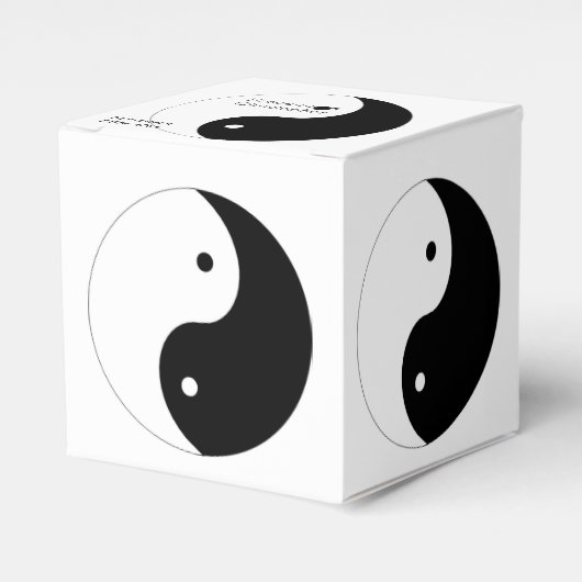Yin Yang zwart-wit ontwerp bruiloft Bedankdoosjes (Voorkant Zijde)