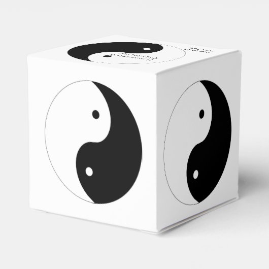Yin Yang zwart-wit ontwerp bruiloft Bedankdoosjes (Achterkant)