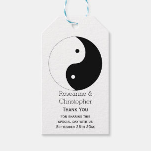 Yin Yang Zwart-wit Ontwerp Bruiloft Cadeaulabel