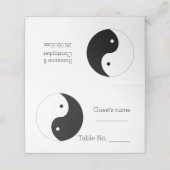 Yin Yang zwart-wit ontwerp bruiloft Plaatskaartje (Buitenkant ongevouwen)