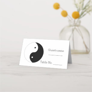 Yin Yang zwart-wit ontwerp bruiloft Plaatskaartje