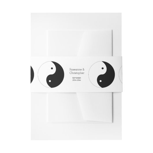 Yin Yang zwart-wit ontwerp bruiloft Uitnodigingen Wikkel (Voorkant Voorbeeld)