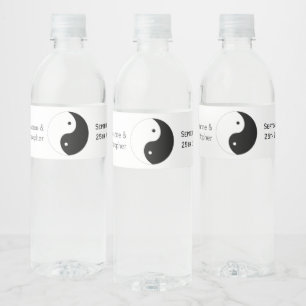 Yin Yang zwart-wit ontwerp bruiloft Waterfles Etiket