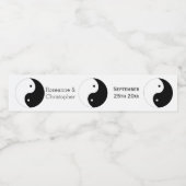 Yin Yang zwart-wit ontwerp bruiloft Waterfles Etiket (Enkel label)