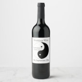Yin Yang zwart-wit ontwerp bruiloft Wijn Etiket (Voorkant)