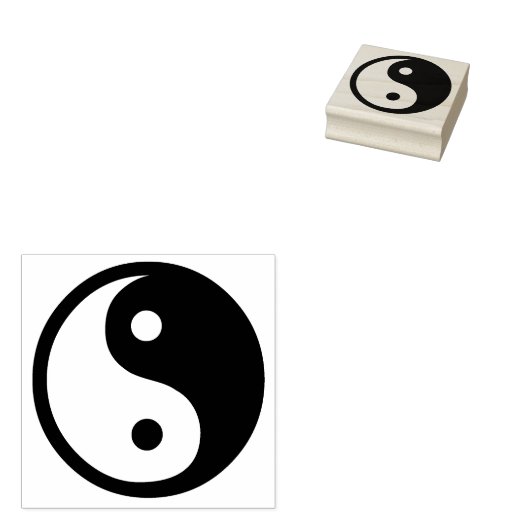 Yin-Yang Zwart/Wit Rubberstempel (Gestempeld)