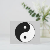 Yin Yang zwart wit symbool Briefkaart (Staand voorkant)