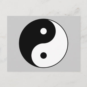 Yin Yang zwart wit symbool Briefkaart