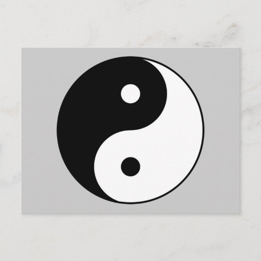 Yin Yang zwart wit symbool Briefkaart (Voorkant)