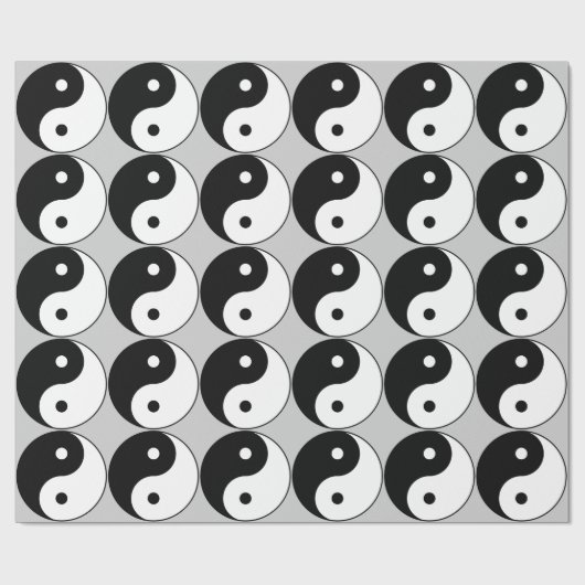 yin yang zwart wit symbool cadeaupapier (Vlak)