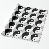 yin yang zwart wit symbool cadeaupapier (Uitgerold)