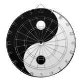 yin yang zwart wit symbool dartbord (Voorkant)
