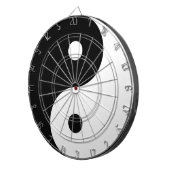 yin yang zwart wit symbool dartbord (Voorkant Rechts)