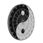 yin yang zwart wit symbool dartbord (Voorkant Links)