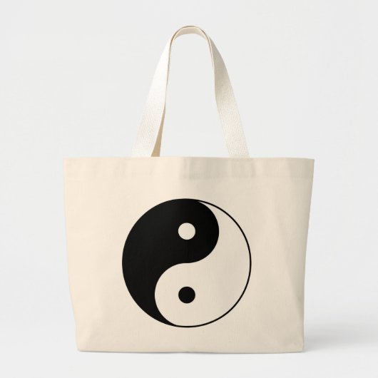 yin yang zwart wit symbool grote tote bag (Voorkant)