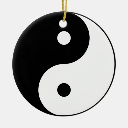 yin yang zwart wit symbool keramisch ornament (Voorkant)