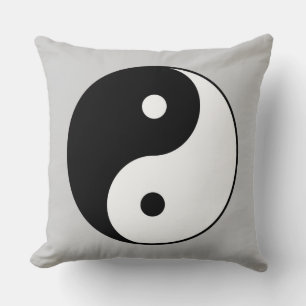 yin yang zwart wit symbool kussen