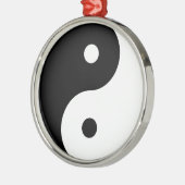 yin yang zwart wit symbool metalen ornament (Links)