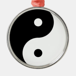 yin yang zwart wit symbool metalen ornament