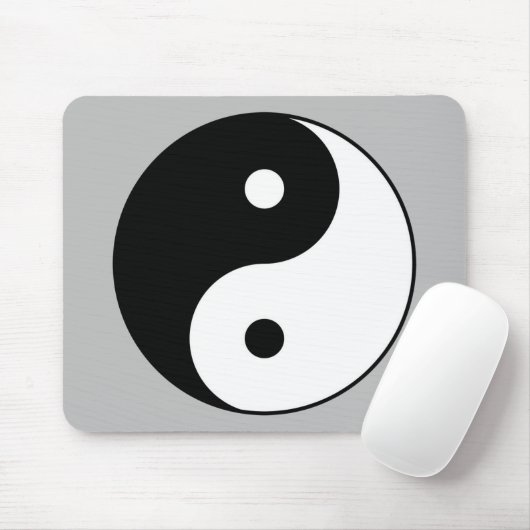 yin yang zwart wit symbool muismat (Met muis)