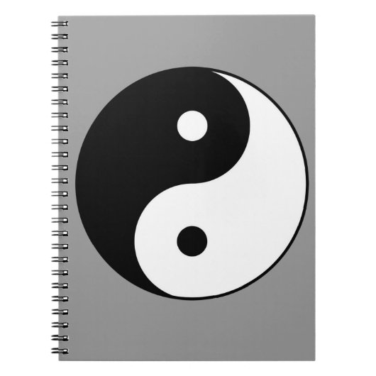 yin yang zwart wit symbool notitieboek (Voorkant)