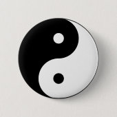 yin yang zwart wit symbool ronde button 5,7 cm (Voorkant)