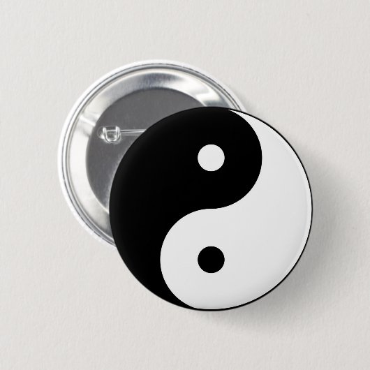 yin yang zwart wit symbool ronde button 5,7 cm (Voorkant /achterkant)