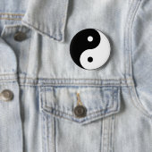 yin yang zwart wit symbool ronde button 5,7 cm (In situ)