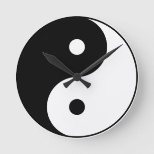 yin yang zwart wit symbool ronde klok