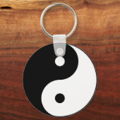 yin yang zwart wit symbool sleutelhanger (Voorkant)