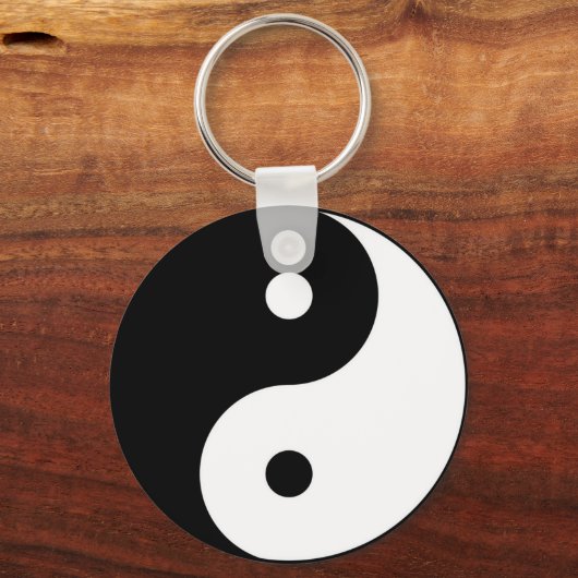 yin yang zwart wit symbool sleutelhanger (Voorkant)