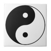 yin yang zwart wit symbool tegeltje (Voorkant)